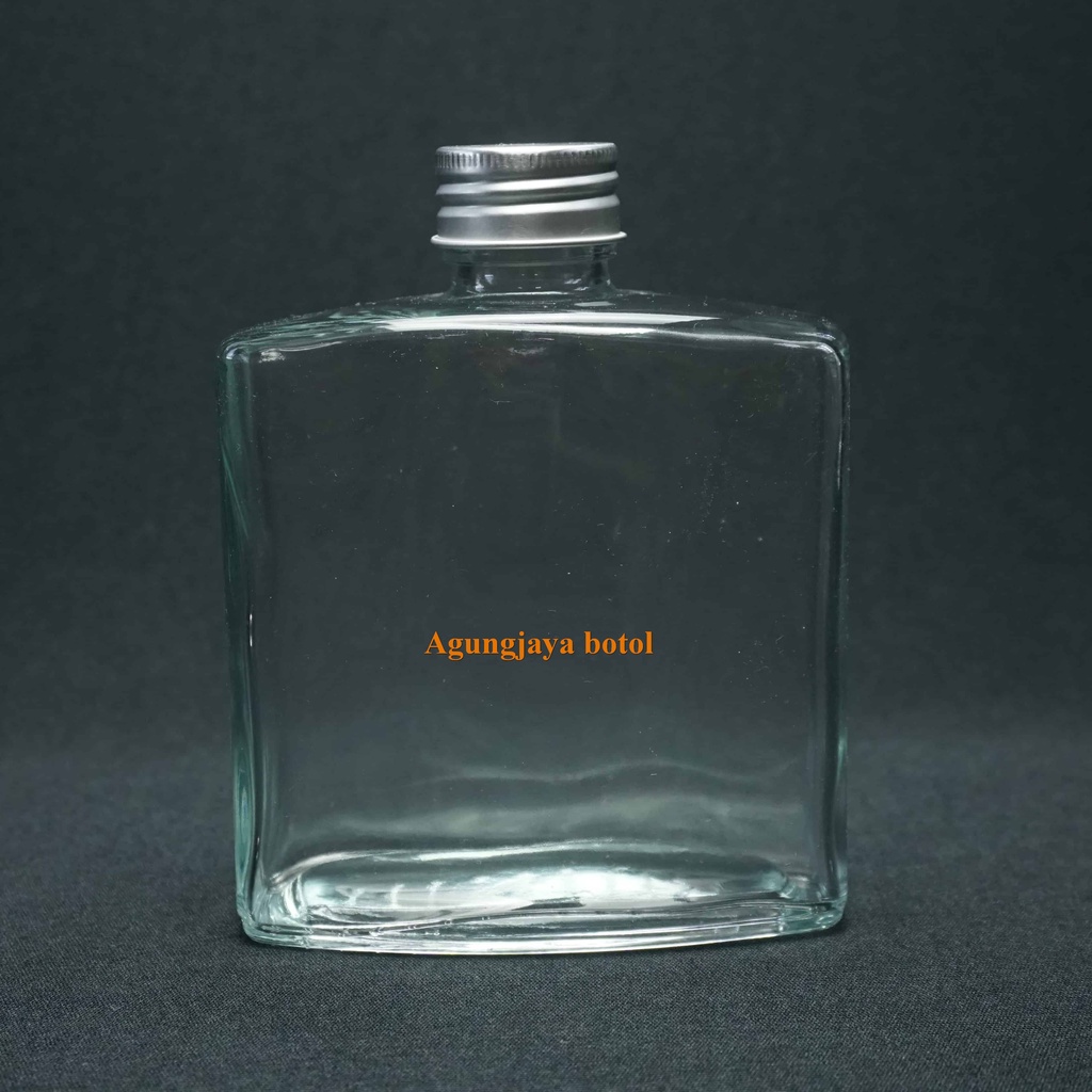 Botol Kaca Food 250 Ml Kotak Pipih / Botol Kaca Kotak / Botol Kaca Food / Botol Cofee / Botol Kaca