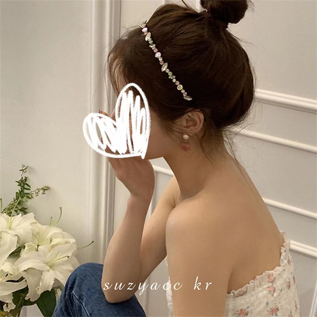 BANDO KOREA MANIK KRISTAL FAIRY RETRO ELEGANT CRYSTAL GIRLY BEADED HEADBAND BATU  MUTIARA AKSESORIS RAMBUT BENDO RETRO FRENCH