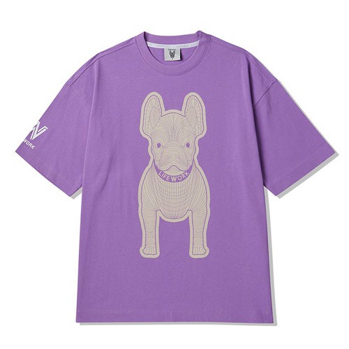 Lifework Silket LA Dog Oversize Tee Purple 100% Original