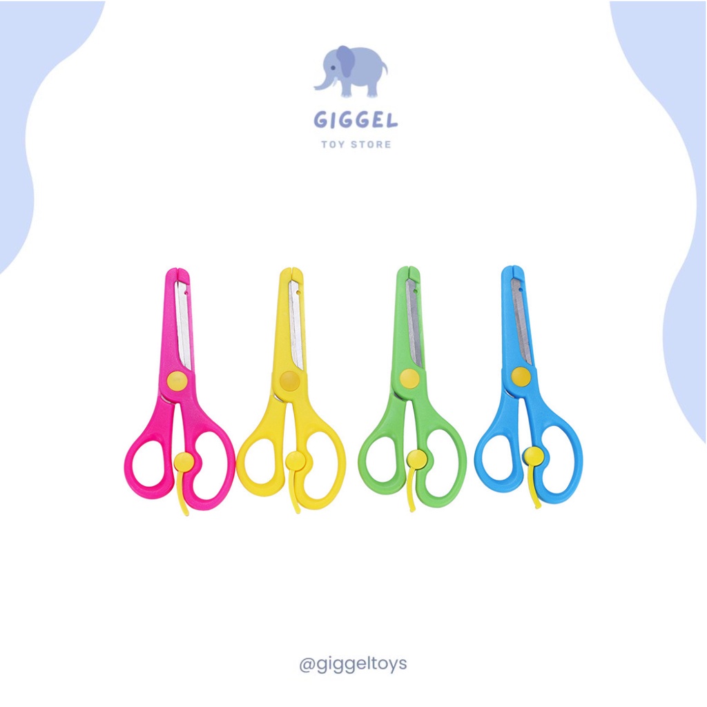 [ Giggel ] Rounded Scissors / Gunting Anak Plastik/ Safety Scissors/ Ujung Rounded / Gunting Aman Untuk Anak