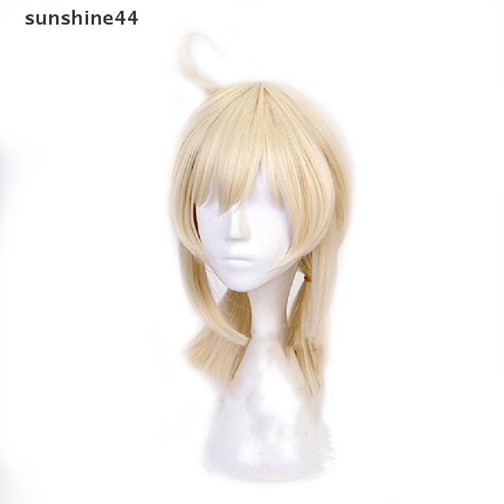 Sunshine Genshin Wig / Rambut Palsu Sintetis Model Ponytail Warna Beige Tahan Panas Untuk Cosplay