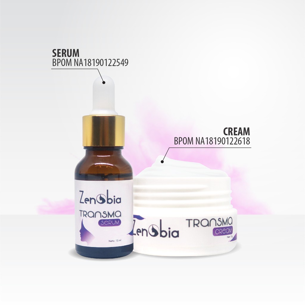 paket  serum dan cream transma series zenobia 100% bpom