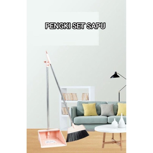 Set Sapu Pengki Cikrak Sampah Dustpan With Broom