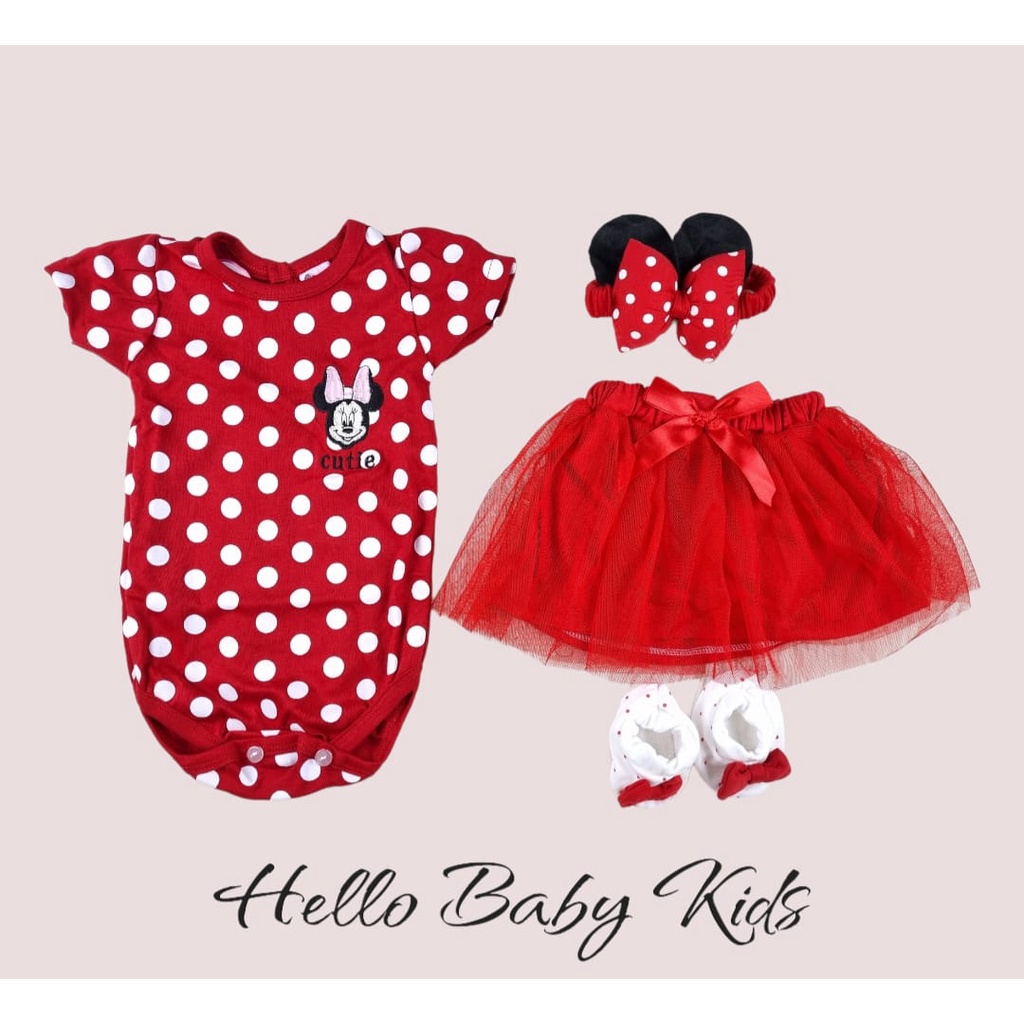 Jumper Bayi Set Perempuan Lucu Rok FREE Bandana + Sarung Kaki