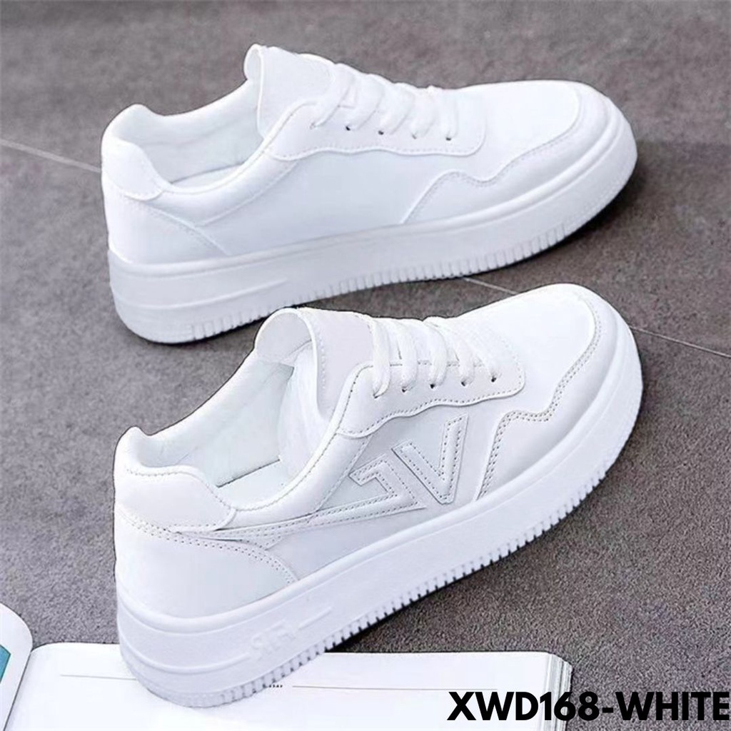 SNEAKERS WANITA KELUA JALAN TAMPILAN MEMPESONA NYAMAN LOW CUT BAHAN PU KUALITAS IMPORT WD168