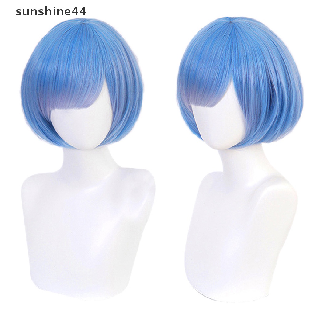 Sunshine Wig / Rambut Palsu Karakter Kartun Anime Maid Warna Biru Untuk Cosplay