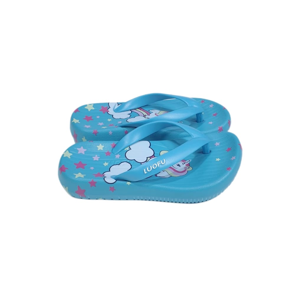 jelly sandal jepit anak cewek luofu sendal murah import E7202B-BK12