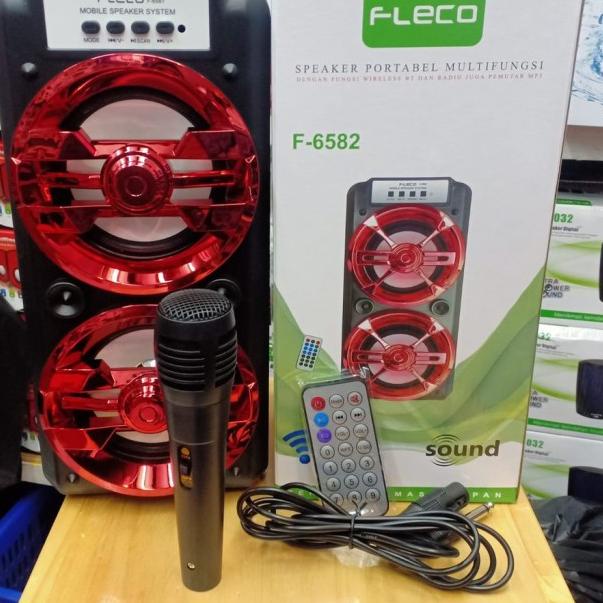 Speaker Fleco Super Bass F-6581 Bluetooth Wireless Speaker + Mic