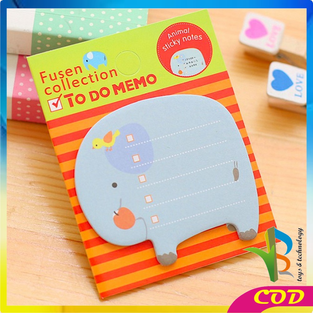 RB-A3 Sticky Notes Motif Binatang Tempelan Kertas Catatan Memo Note Karakter Animal Lucu Unik