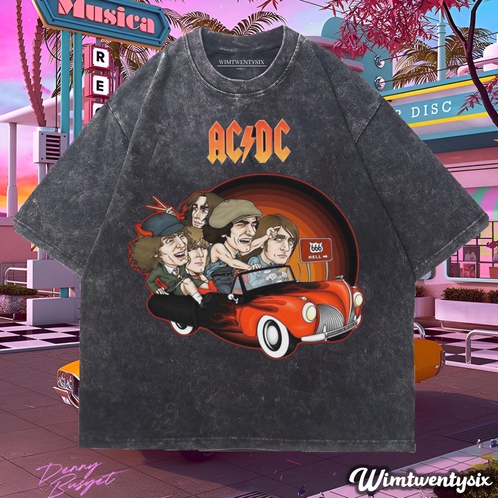 Wimtwentysix “Acdc holiday tour” Oversize T-shirt | kaos washed | vintage tee