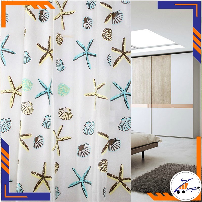 Tirai Kamar Mandi 180 x 180cm Bahan Tebal / Shower Curtain