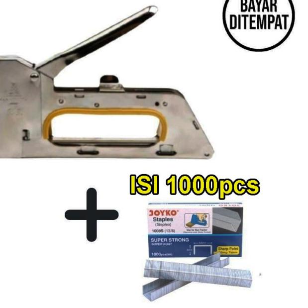 

Paket Staples Tembak Gun Tacker + Isi atau Refil 13/8 Stapler Jok
