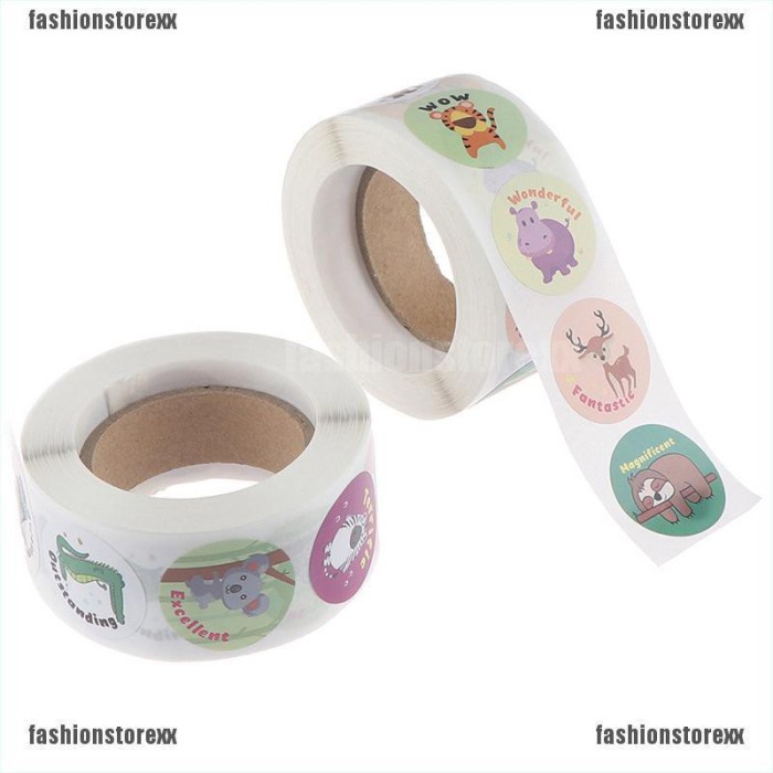 

Gumelar Fafas 500Pcs Roll Stiker Motif Kartun Hewan Lucu Untu