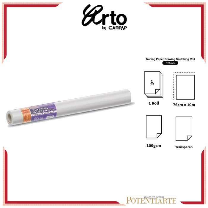 

Kertas Kalkir Arto Tracing Paper Drawing Sketching Roll