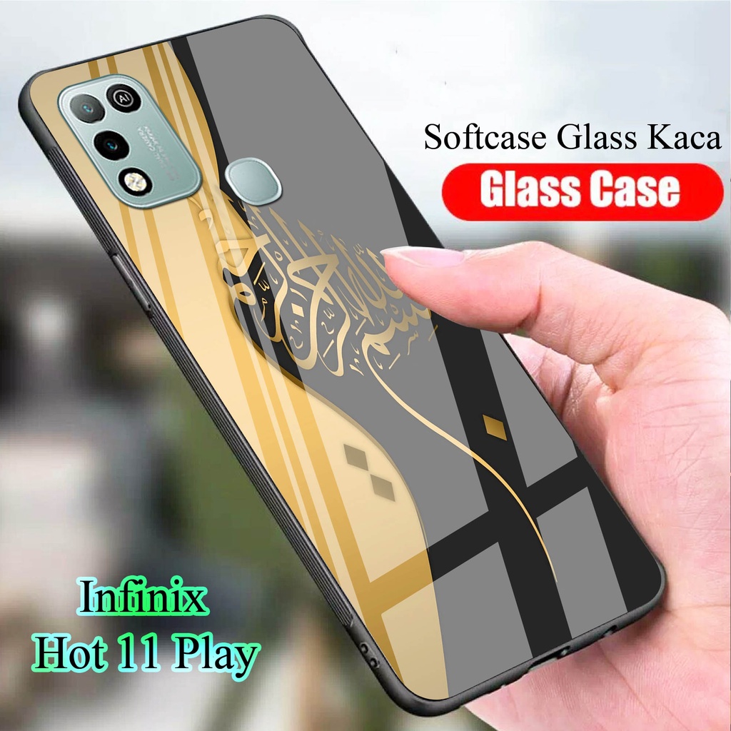 Softcase Glass Kaca for INFINIX HOT 11 PLAY - Case Handphone  INFINIX HOT 11 PLAY [T50]
