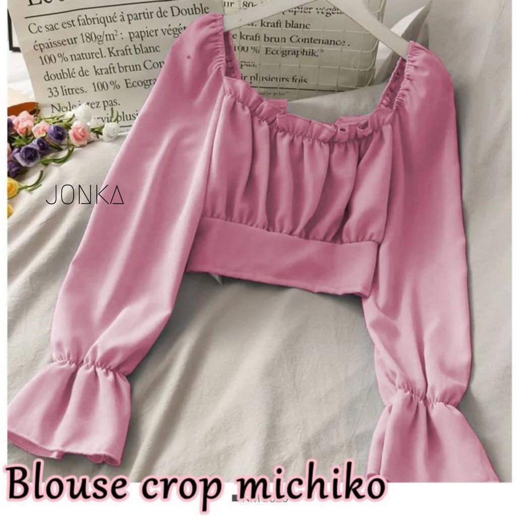 SALE JONKA FASHION - Blouse Wanita Yuna Crop Top Atasan Wanita Lengan Panjang Fashionable