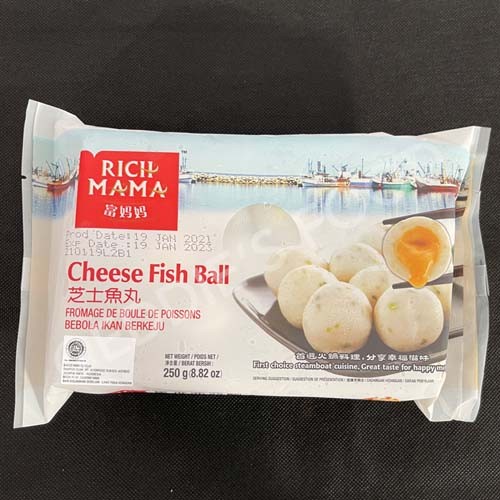 Frozen Bakso Ikan Import Rich Mama Cheese Fish Ball 250gr Baso Ikan Isi Keju