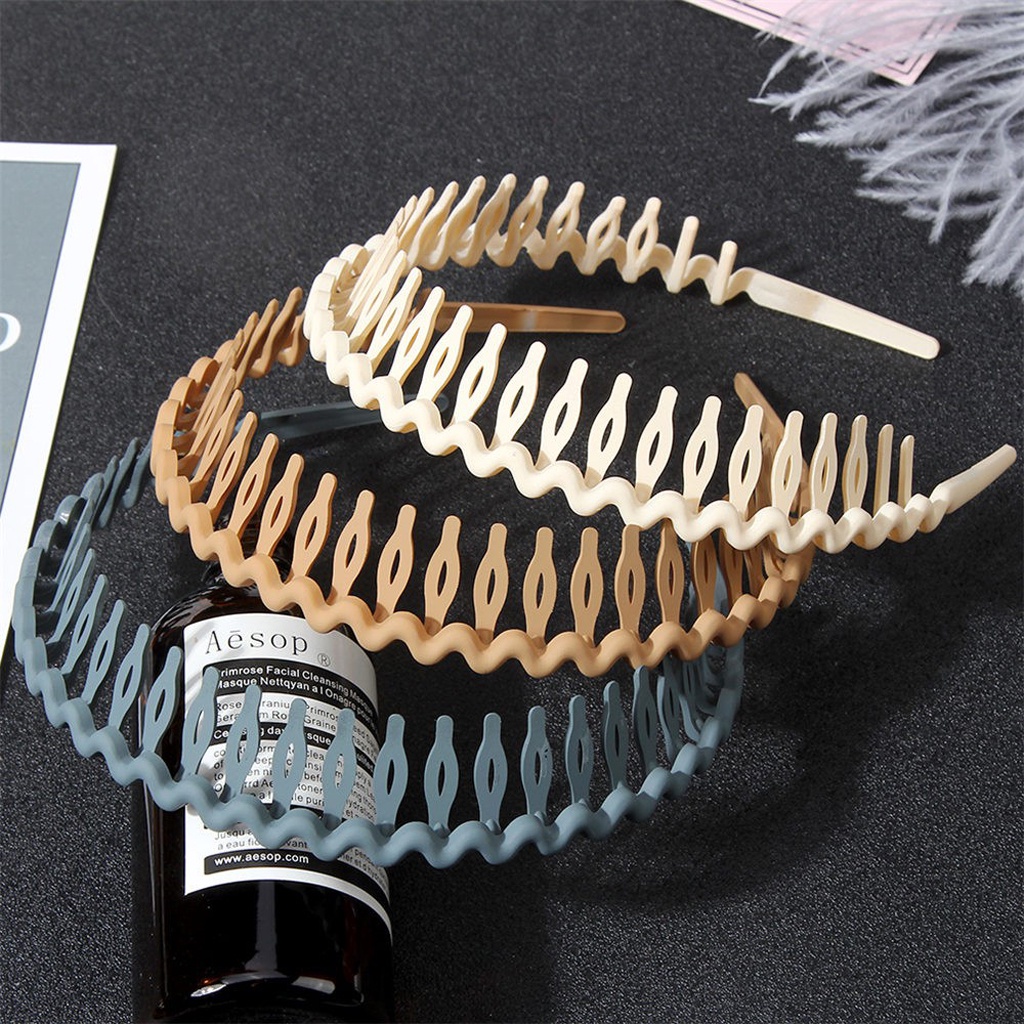 ☀ INDOLAND ☀ Bando Sirkam Doff Untuk Pria Wanita Model Korea Bandana Zigzag Matte Comb Headband R832