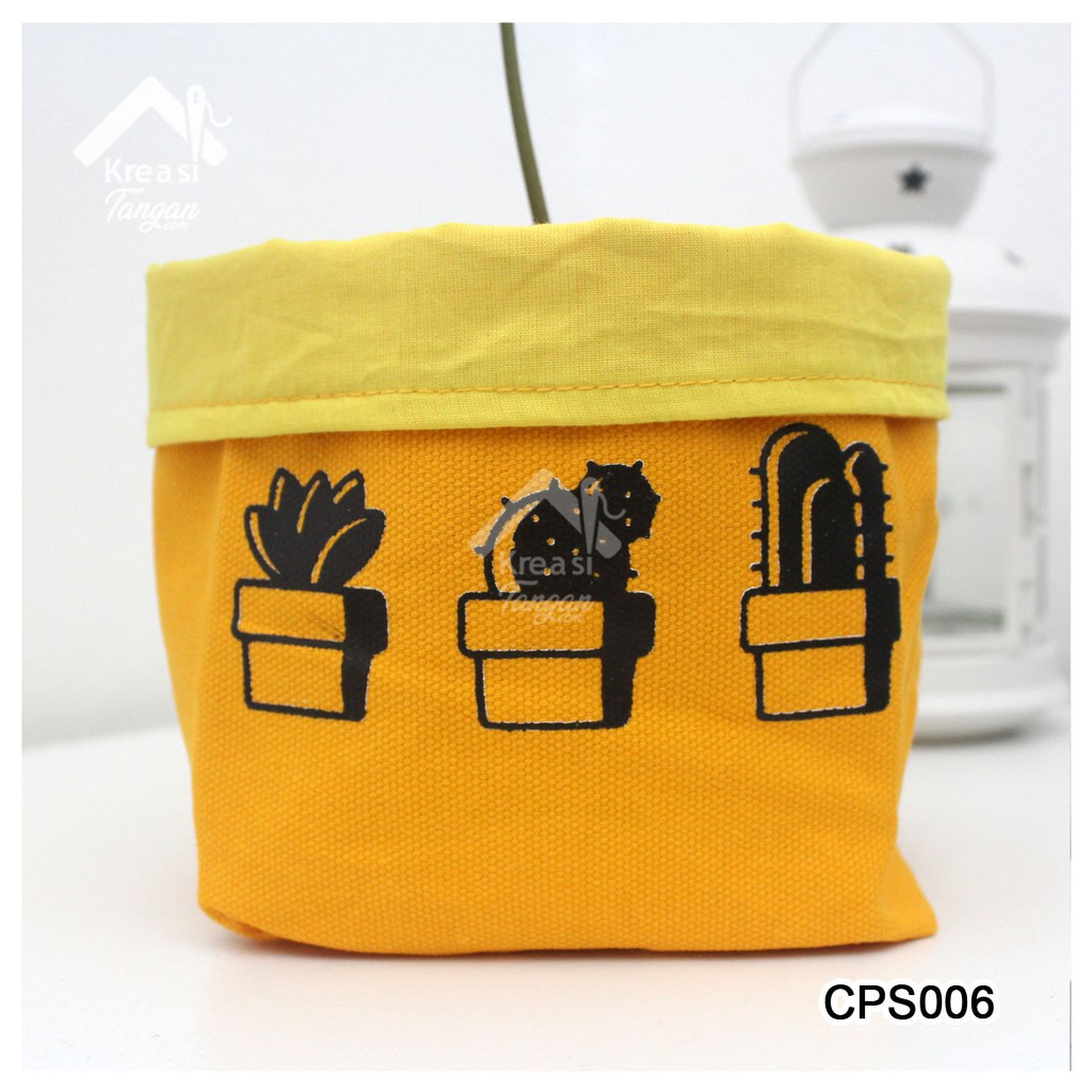 COVER POT / STORAGE MULTIFUNGSI POLOS SABLON CACTUS CPS006