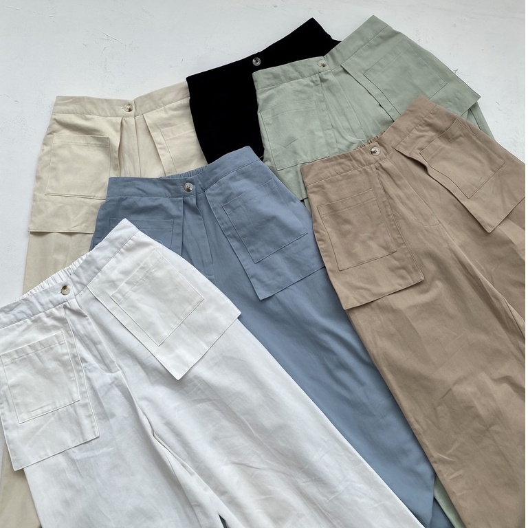 Peach Poppy GISELLE Big Pockets Premium Culottes Pants - Celana Panjang Kulot Wanita Katun Premium
