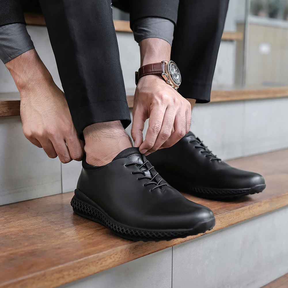 AMSTRONG BLACK ( KULIT ASLI) |ManNeedMe x Kenzio| Sepatu Pantofel Pria Formal / Kantor ORIGINAL