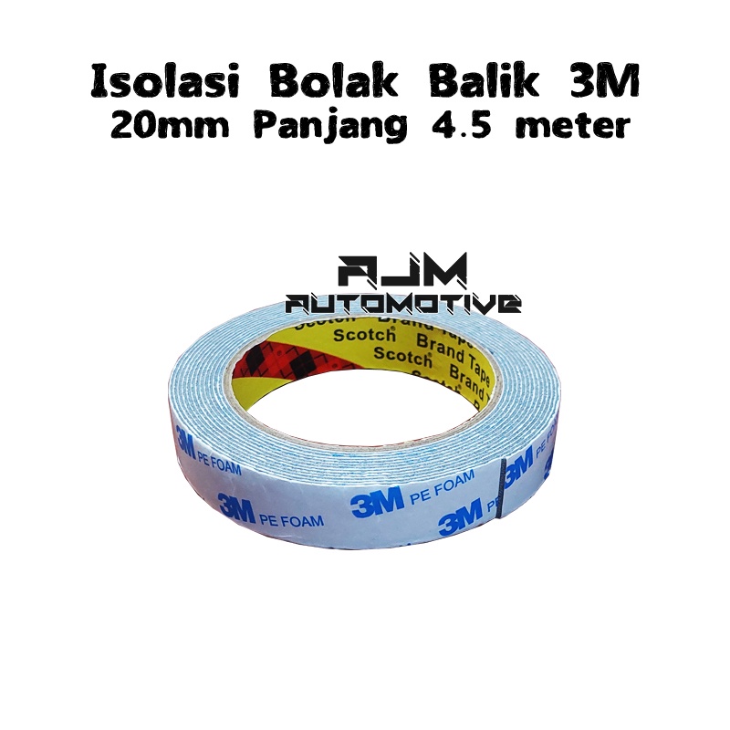 

Isolasi Bolak Balik Double Tape 3M 20mm x 4,5 meter Kualitas Ori