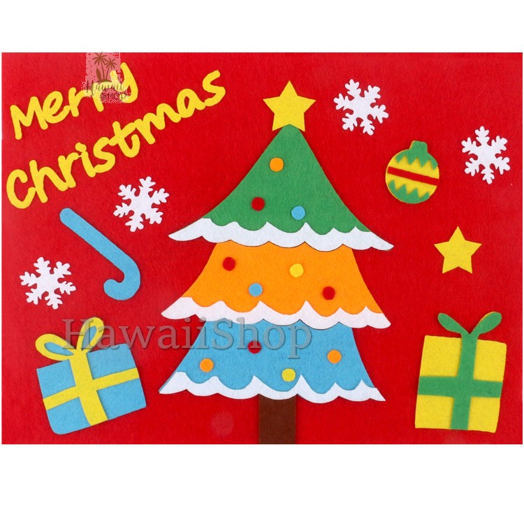 Mainan anak Sticker tempelan Bahan Flanel Merry Christmas