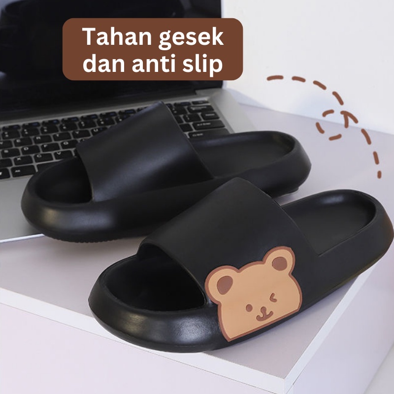 Mainland Sandal Wanita Slip On Karet Sendal Slipper Lucu Comfortable HSN121