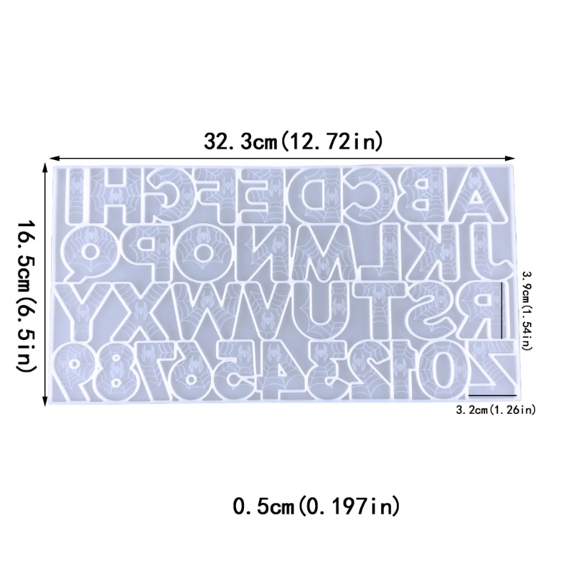 Cetakan Resin Bentuk Huruf Alfabet Bahan Silikon Untuk Gantungan Kunci