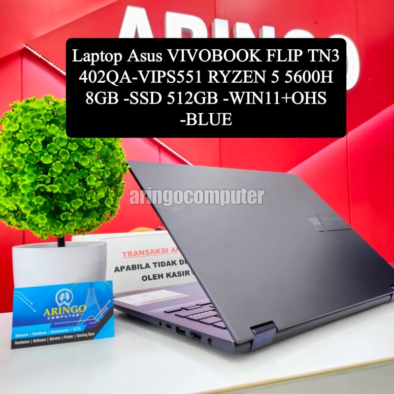 Laptop Asus VIVOBOOK FLIP TN3402QA-VIPS551 RYZEN 5 5600H 8GB -SSD 512GB -WIN11+OHS -BLUE