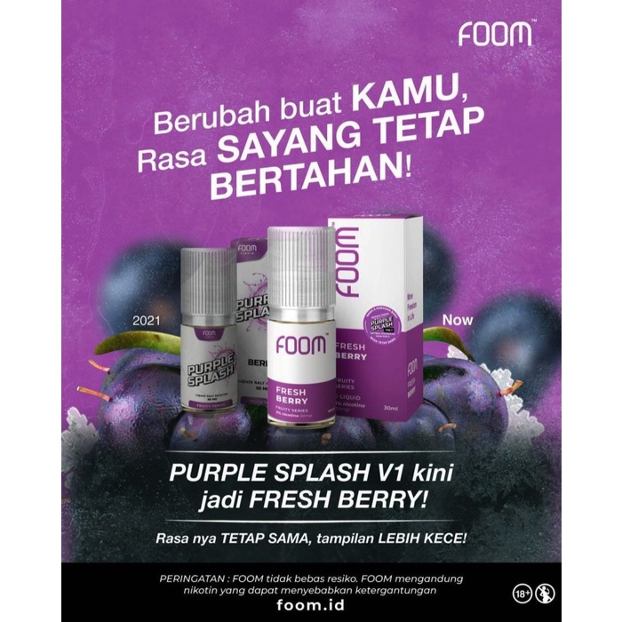 LIQUID FOOM FRESH BERRY 30ML ORIGINAL ENAK TERBARU