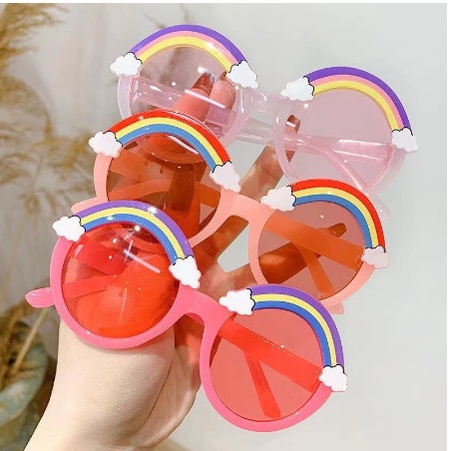 F1039 Kacamata Anak Motif Pelangi / Kacamata Anak Rainbow Awan / Kacamata Anak Korea Style