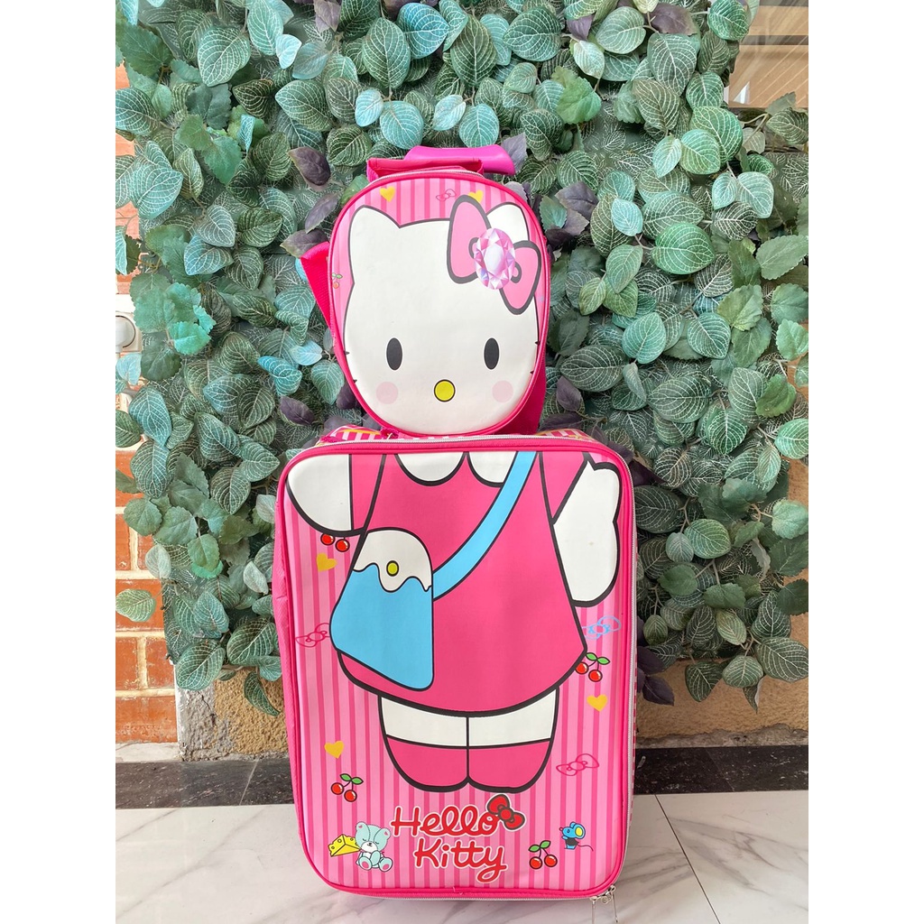 PROMO PALING MURAH + FREE ONGKIR !!! Tas Koper Anti Air Sekolah Anak SD + Lunch Bag Pony Litltle Pony Unicorn Hellokity Helo kity DIno Dinosaurus Koper Set KOPERSET 2in1