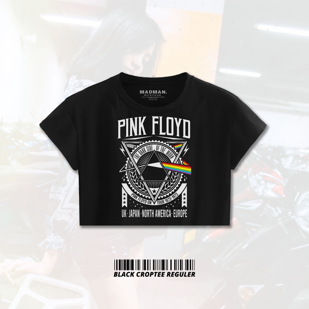 MADMAN Croptee Pink Floyd Premium | Croptop | Kaos Band| Kaos Crop |  Croptop Oversize | Kaos Crop T