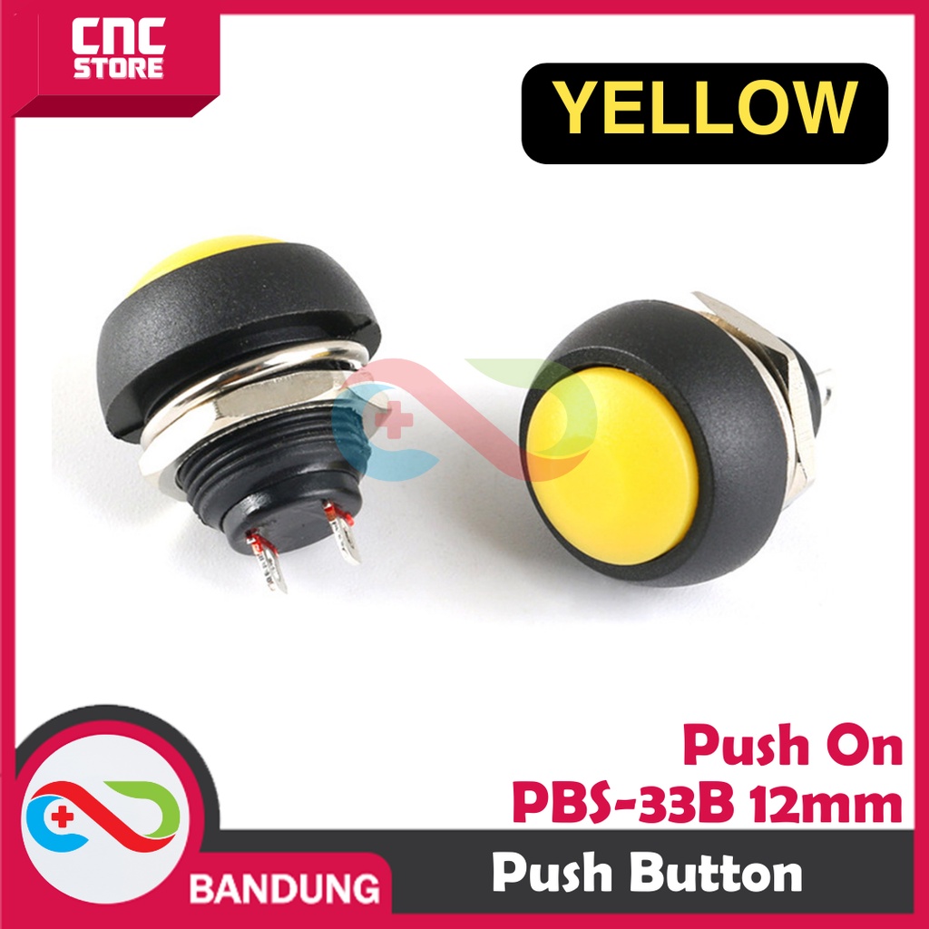 PUSH BUTTON PUSH ON MOMENTARY PBS-33B 12MM