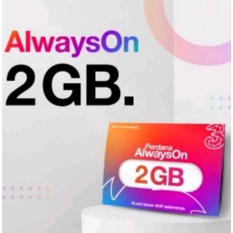 PERDANA 3 (THREE) ALWAYS ON 2 GB AON PAKET DATA TRI AON 2 GB ALWAYS ON KARTU PERDANA