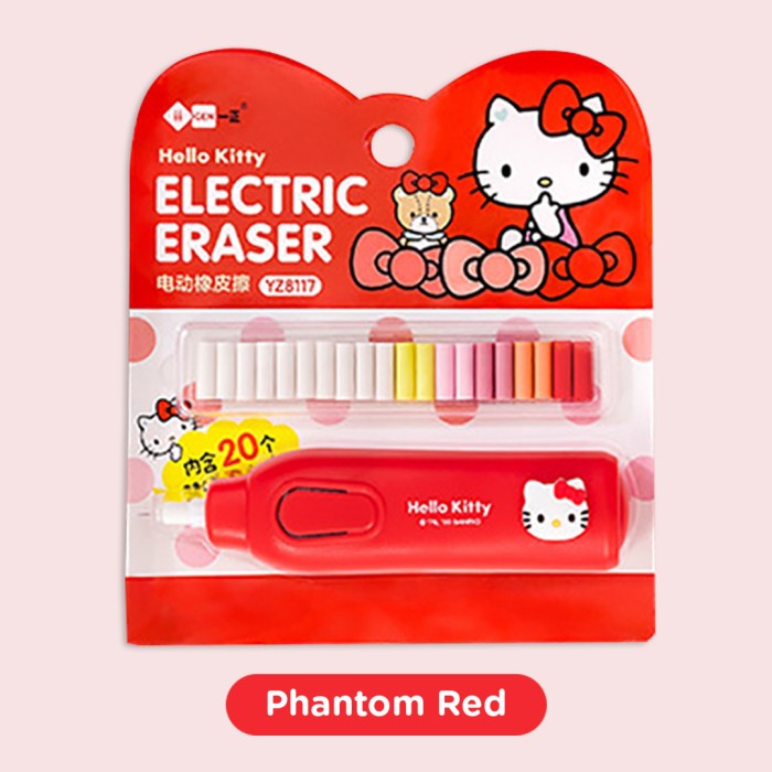 

TOKKADO Hello Kitty Penghapus Elektrik Eraser Sanrio Original Lucu - Phantom Red RATU.SHOP25