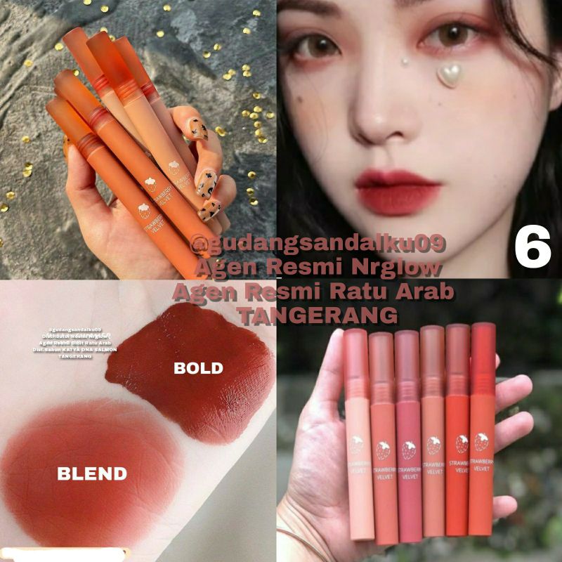 𝐌𝐀𝐓𝐓𝐄 𝐋𝐈𝐏𝐒𝐓𝐈𝐂𝐊 - Strawberry Velvet BISA PILIH WARNA Hasil Matte Lipstik Lipgloss Waterproof Tahan Lama LIPSTIK Ringan