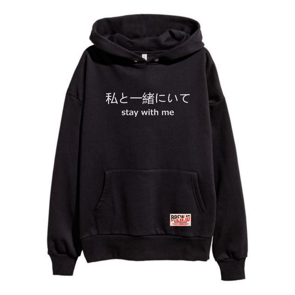 sweater hoodie black simple unisex/switer hodie pria dan wanita