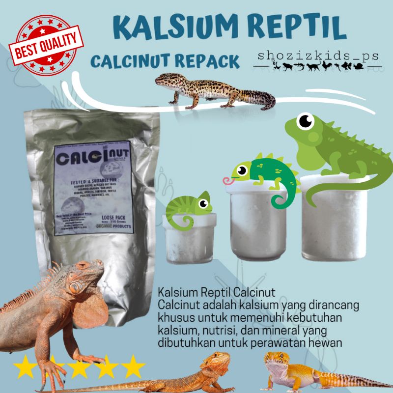 KALSIUM GECKO, BEARDED DRAGON, IGUANA, SOA LAYAR REPTILE CALCIUM MERK CALCINUT REPACK MURAH