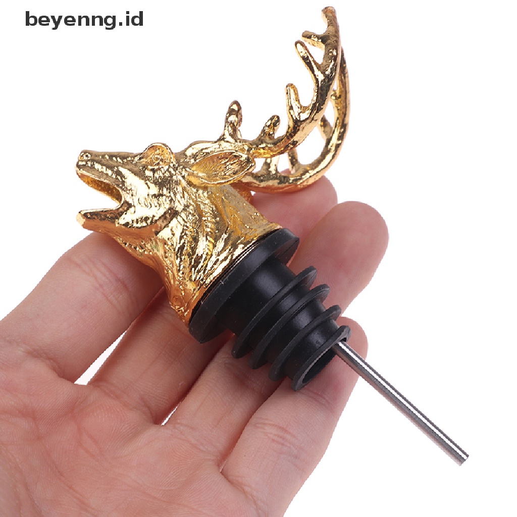Stopper Botol Wine Bentuk Kepala Rusa Bahan Zinc Alloy Untuk Bar