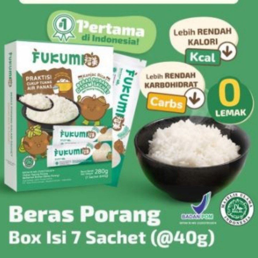 

FUKUMI Beras Porang 280g (isi 7 Sachet@40g)