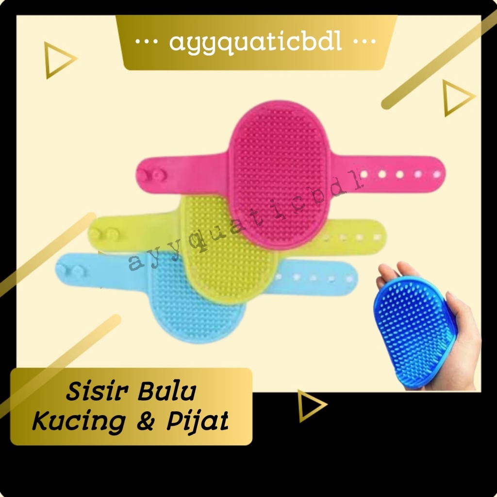 SISIR OVAL - Sisir Karet Mandi Pijat Bulu Kucing Anjing Kelinci Sisir Sikat Hewan Pet Grooming