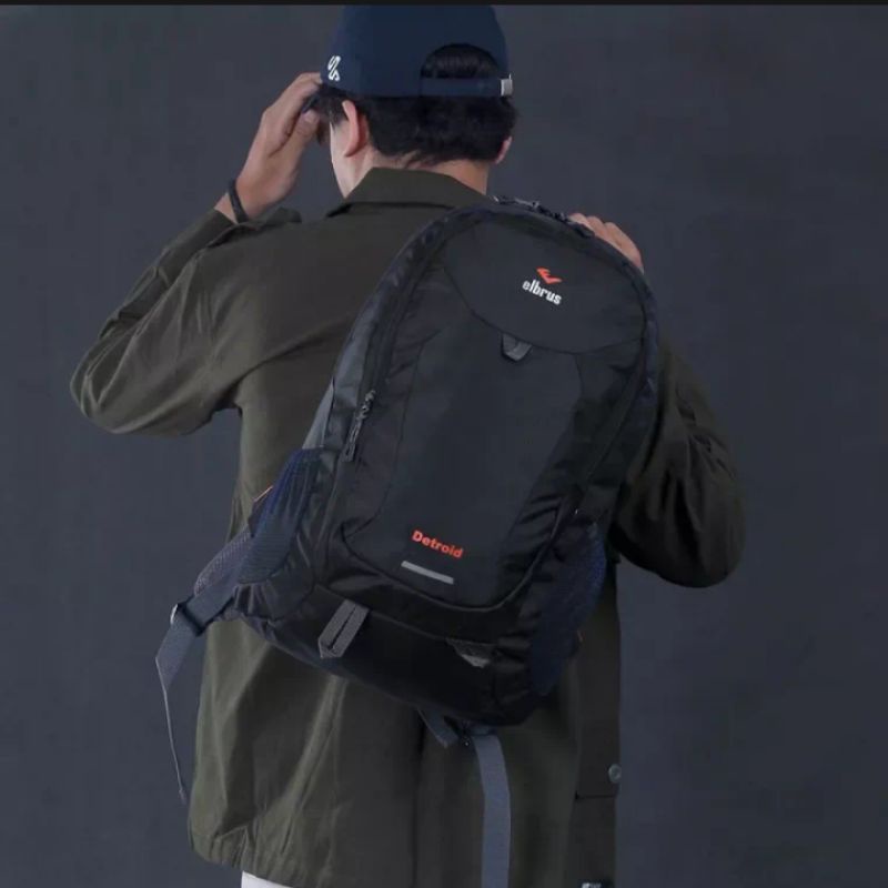 ELBRUS DETROID Tas Ransel Pria Distro Outdoor 25 Liter Tas Punggung Cowok Backpack laki laki Gratis Rain Cover