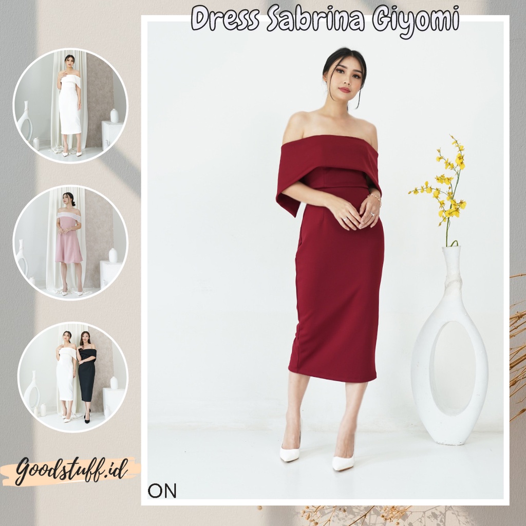 Midi Dress Sabrina Pesta Casual Party Wanita Giyoma