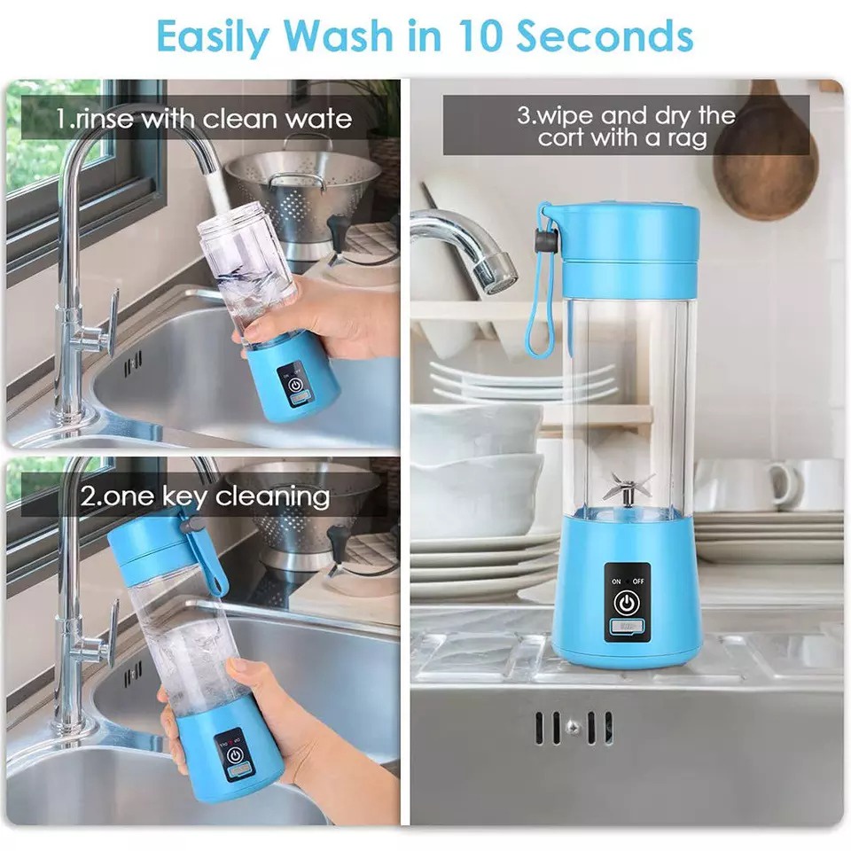 Blender Juice Cup Mini Portable mini USB electric /Blender Mini Portable Juicer Cup Electric / Juicer Cup 400ml  Mata Pisau Rechargeable / Alat Pembuat Minuman Jus Buah Sayur Elektrik tanpa