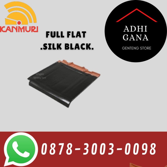 Genteng Kanmuri Full Flat Silk Black Kw1 / Genteng Keramik Murah