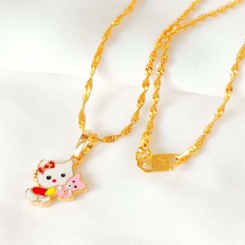 Kalung Anak Xuping Karakter Animasi Cantik dan Lucu Warna Emas