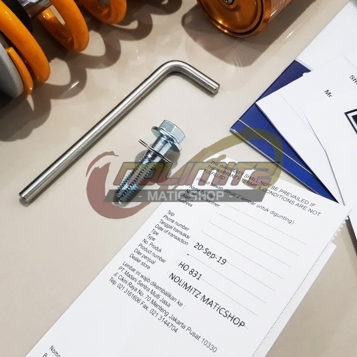 Shock OHLINS HO831 Tabung Atas 333mm Shockbreaker  Honda Vario 150 2018 UP