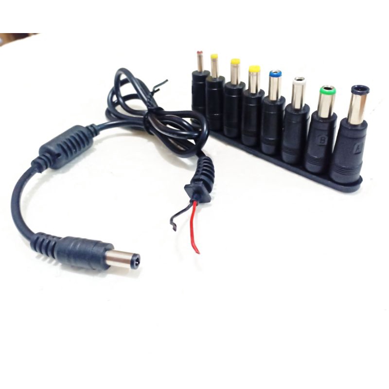 kit konektor kabel adaptor power supply trafo travo multifungsi universal AC dc 8 in 1 cabang laptop
